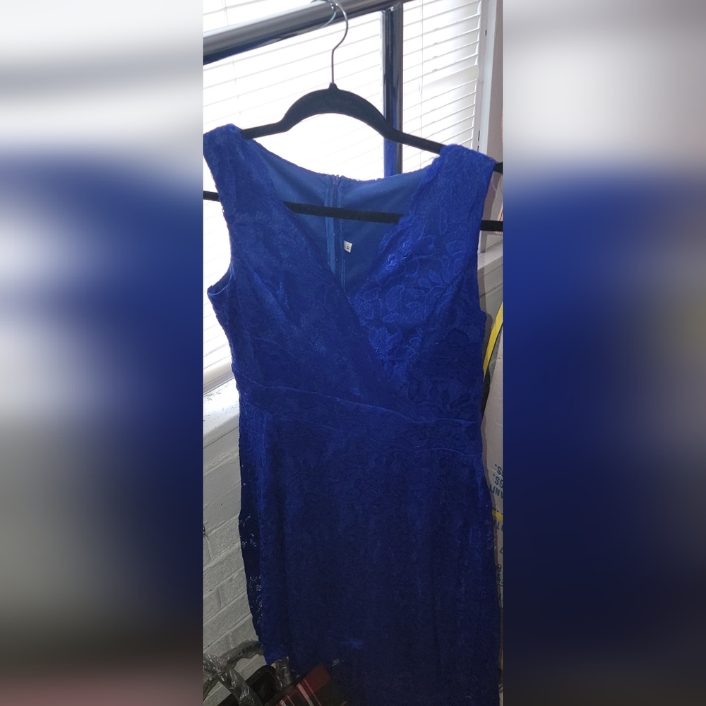 Blue high low new dress